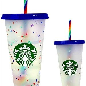 Starbucks rainbow confetti cup (can personalize)